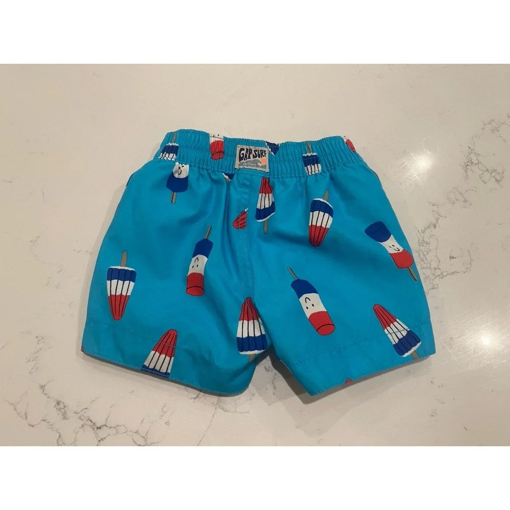 Adorable babyGap 12-18M Swim Shorts Popsicle Print 🇺🇸 Patriotic Summer Fun!‎